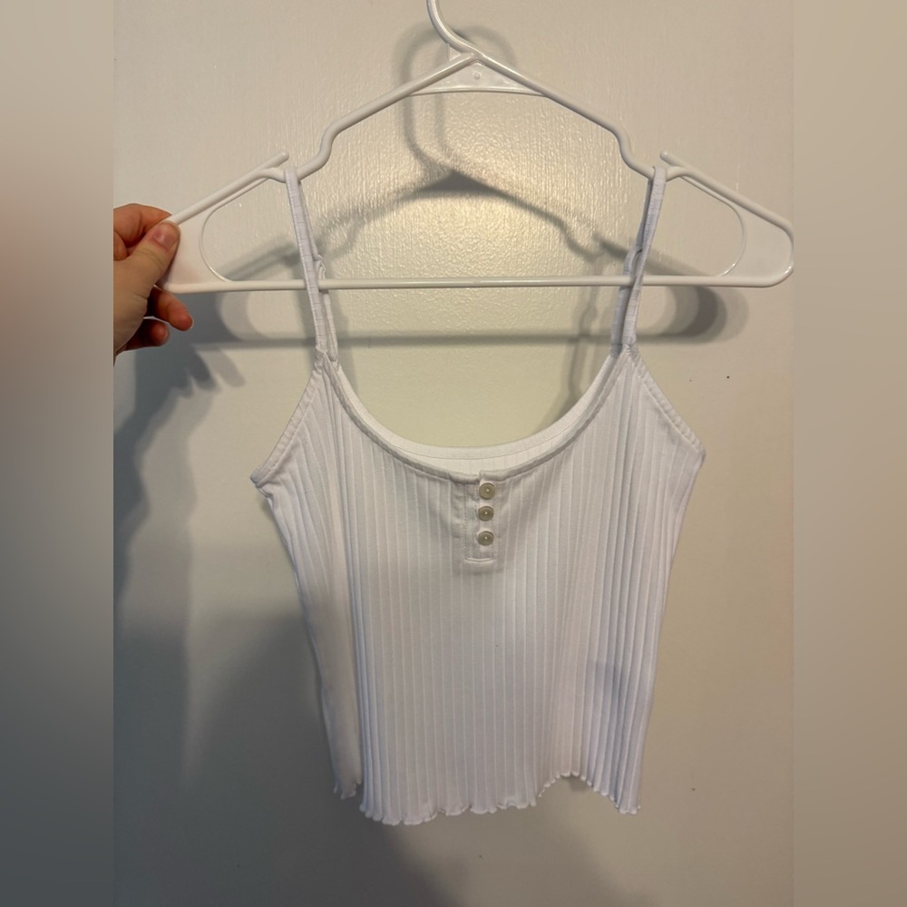 American Eagle Outfitters White Ribbed Bodysuit